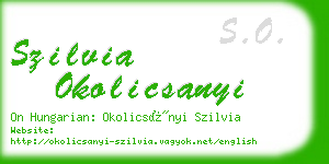 szilvia okolicsanyi business card